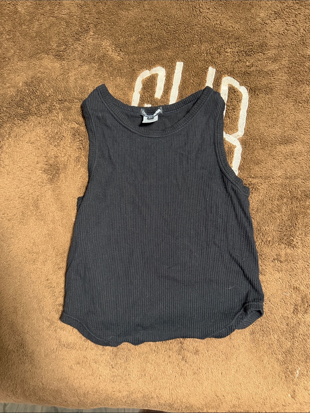 Fashion Nova Black Ribbed Tank Top